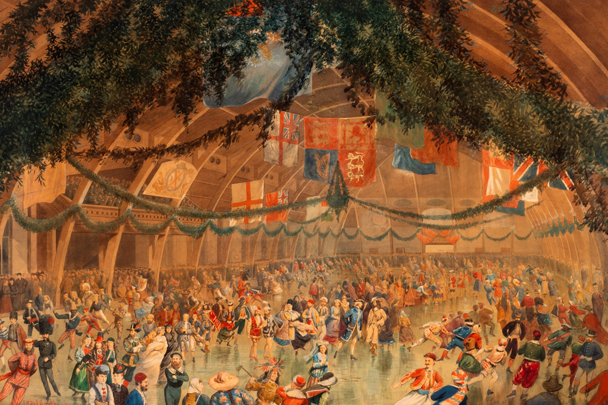 Frederic Marlett Bell-Smith, <em>Carnival, Victoria Skating Rink</em>, 1871-1874. Gift of Richard Renaud, M2022.11.1, McCord Stewart Museum